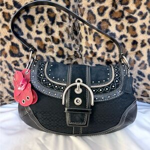 Black Studded Soho coach shoulder bag